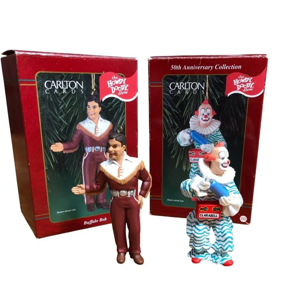 Hallmark Ornaments Clarabell Clown 80 Buffalo Bob 81 Christmas Decor Howdy Doody